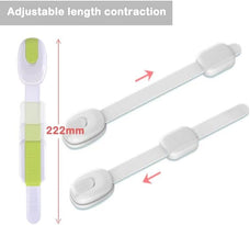 Adjustable Child Safety Locks for Cupboards, Drawers, & Fridge - Easy-to-Install Baby Proofing Kit for Kitchen, Cabinet, and Furniture