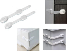 Adjustable Child Safety Locks for Cupboards, Drawers, & Fridge - Easy-to-Install Baby Proofing Kit for Kitchen, Cabinet, and Furniture